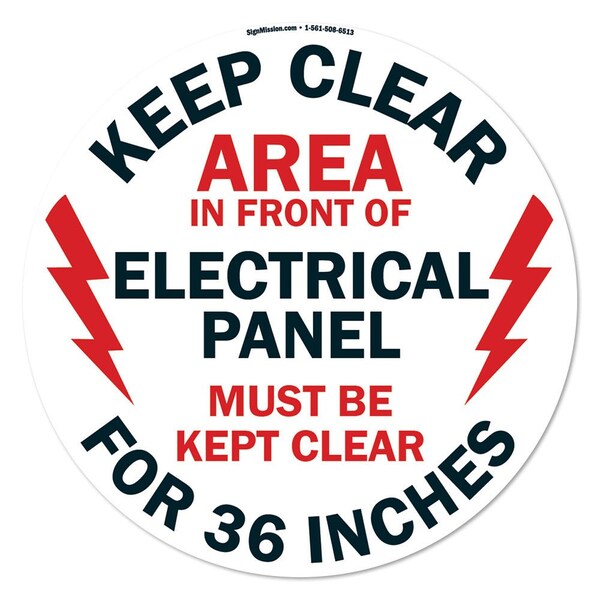 Signmission Keep Clear 16in Non-Slip Floor Marker, 16" x 16", FD-C-16-99921 FD-C-16-99921 - main